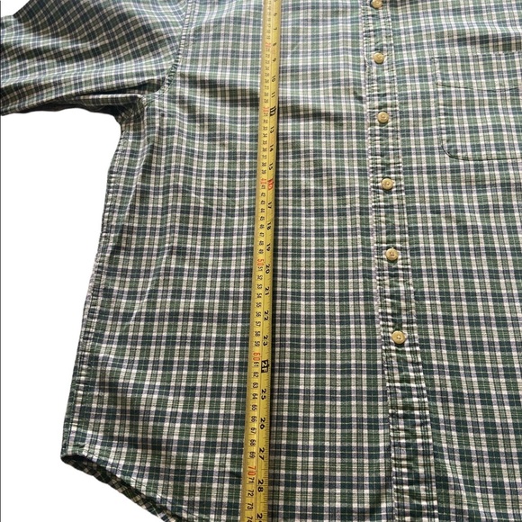 Eddie Bauer Shirt Mens Size L Green Plaid Long Sleeve Button Down Relaxed - Picture 6 of 10